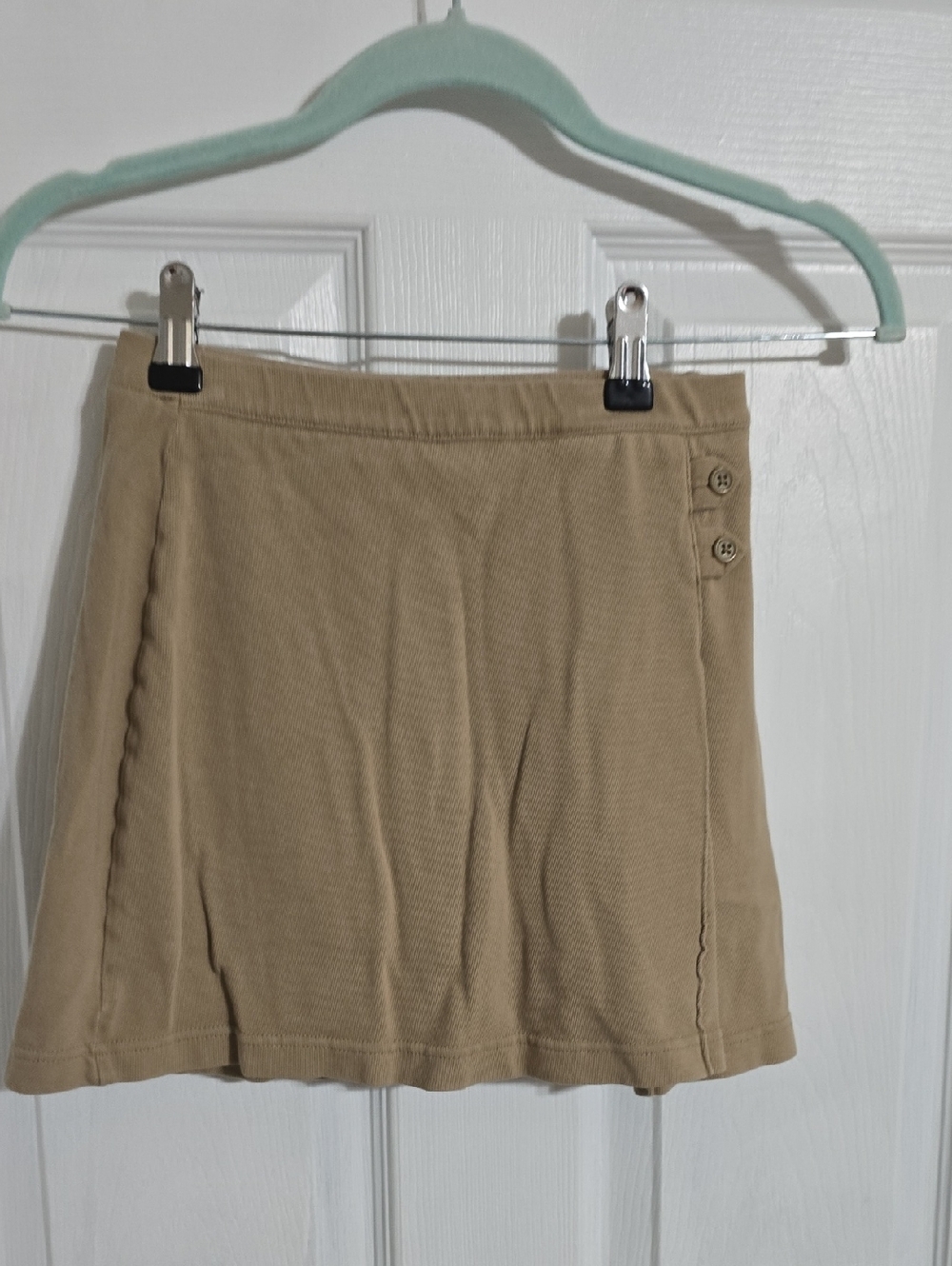 Lands' End Tan Knit Skirt with Classic Waistband
